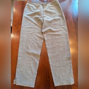 Eileen Fisher wide leg cropped side zip silk pants. Size small